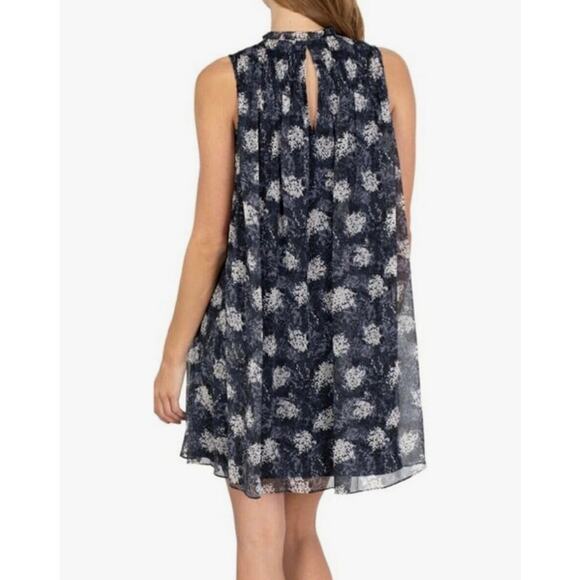 JOIE BALTIC MIDI DRESS BLACK/GRAY FLORAL FLOWY SMOCKED LACE SZ S RUFFLE NECK - Picture 3 of 16